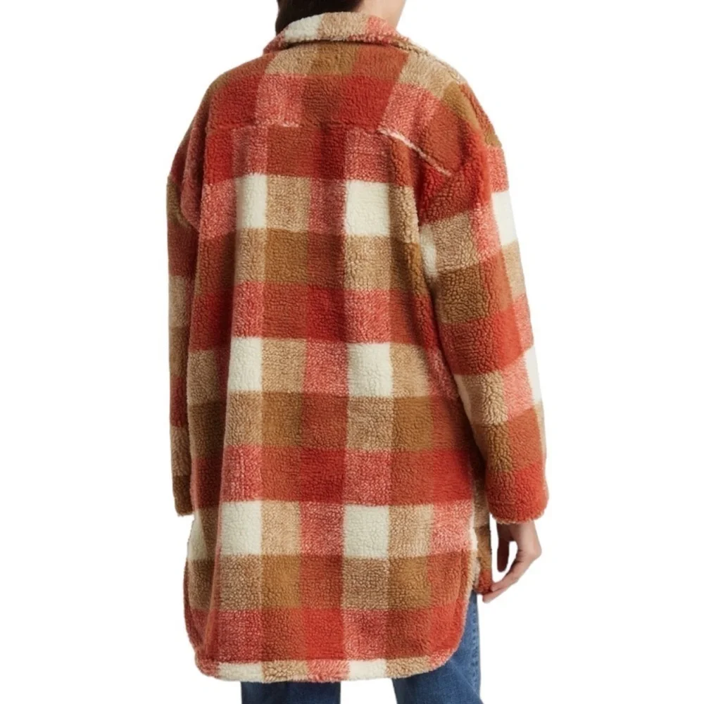 Vigoss Plaid Shirt NWT Faux Shearling Shacket